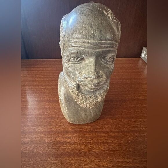 Handcrafted Vintage African SoapStone Bust Sculpture - Picture 2 of 8